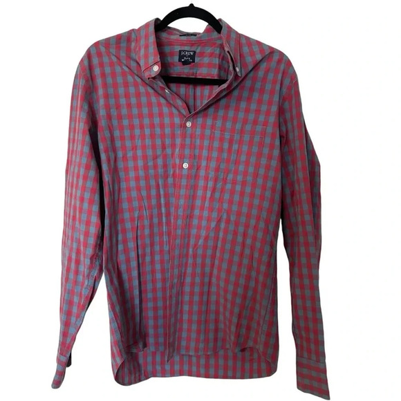 J. Crew Slim Flex Wash Men’s Long Sleeve Casual Plaid Button Down Shirt Sz M GUC - Picture 1 of 6